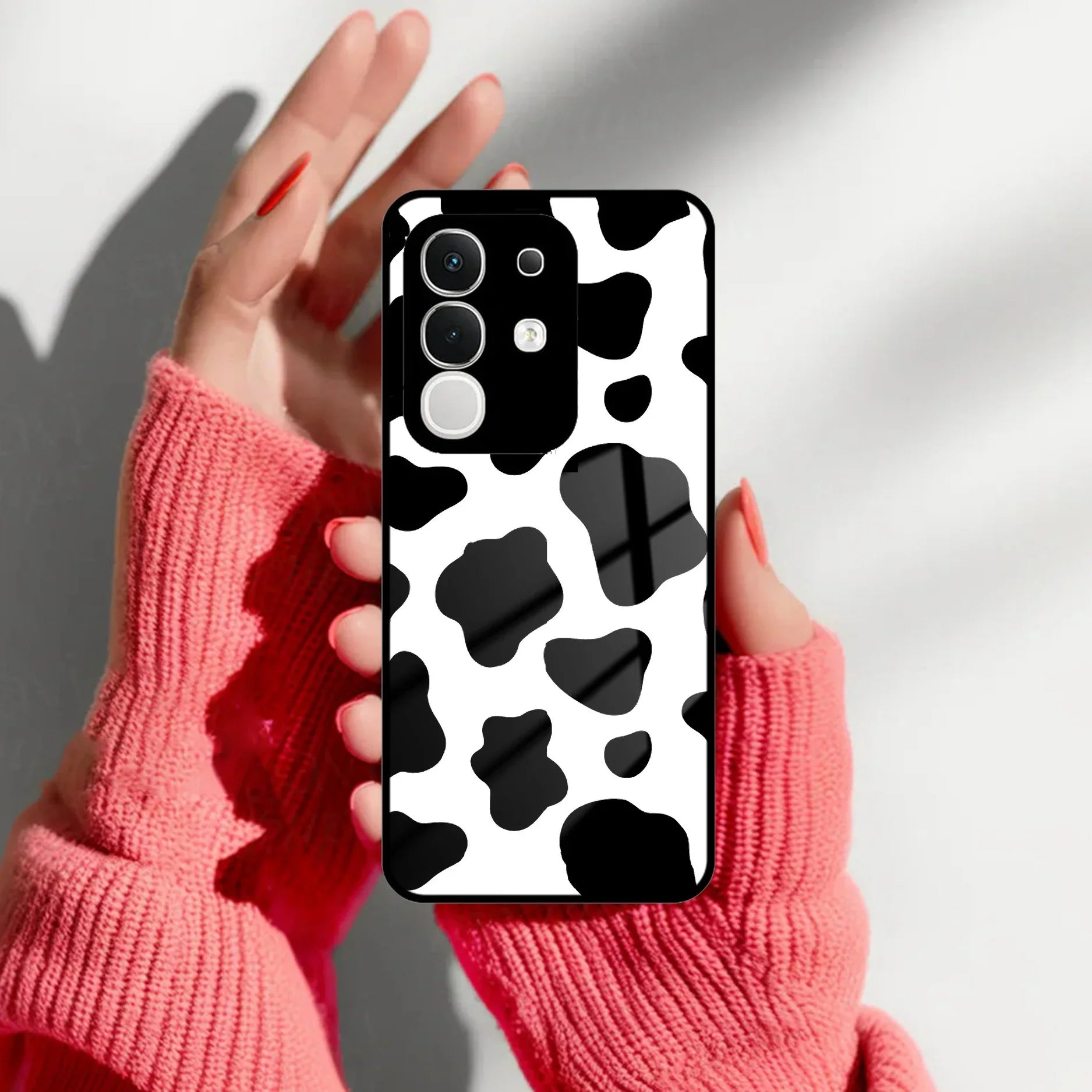 Cow Print Glass Phone Case And Cover For Vivo - ShopOnCliQ