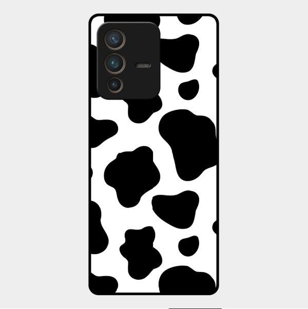 Cow Print Glass Phone Case And Cover For Vivo V23 Pro 5G