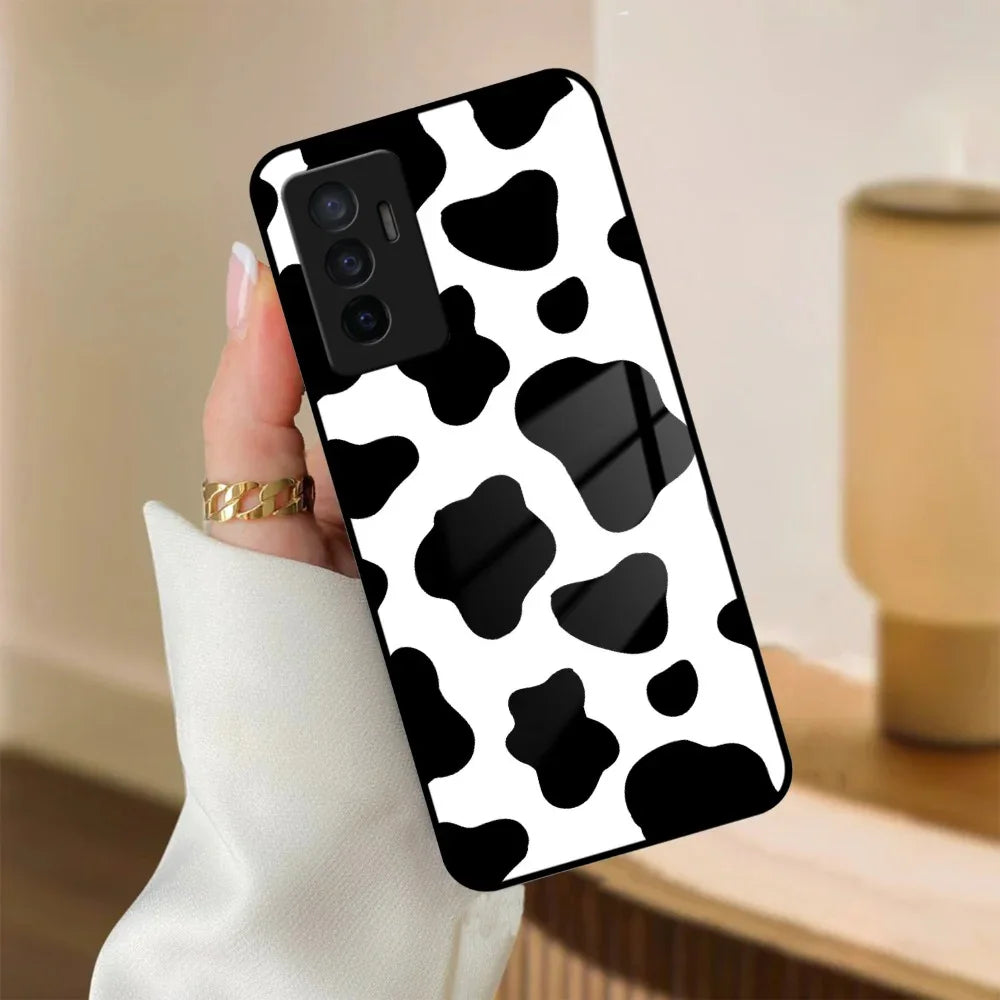 Cow Print Glass Phone Case And Cover For Vivo - ShopOnCliQ