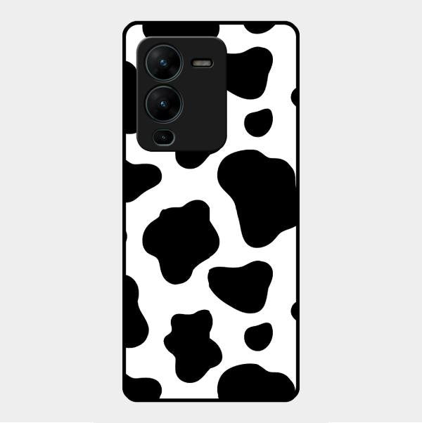 Cow Print Glass Phone Case And Cover For Vivo V25 Pro 5G
