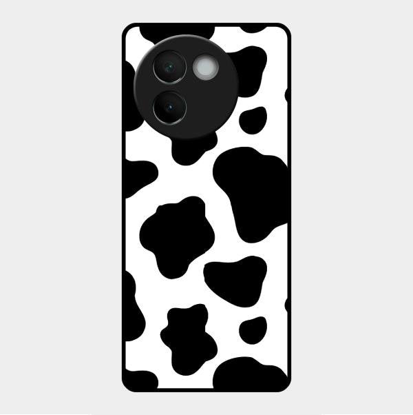 Cow Print Glass Phone Case And Cover For Vivo V30E 5G