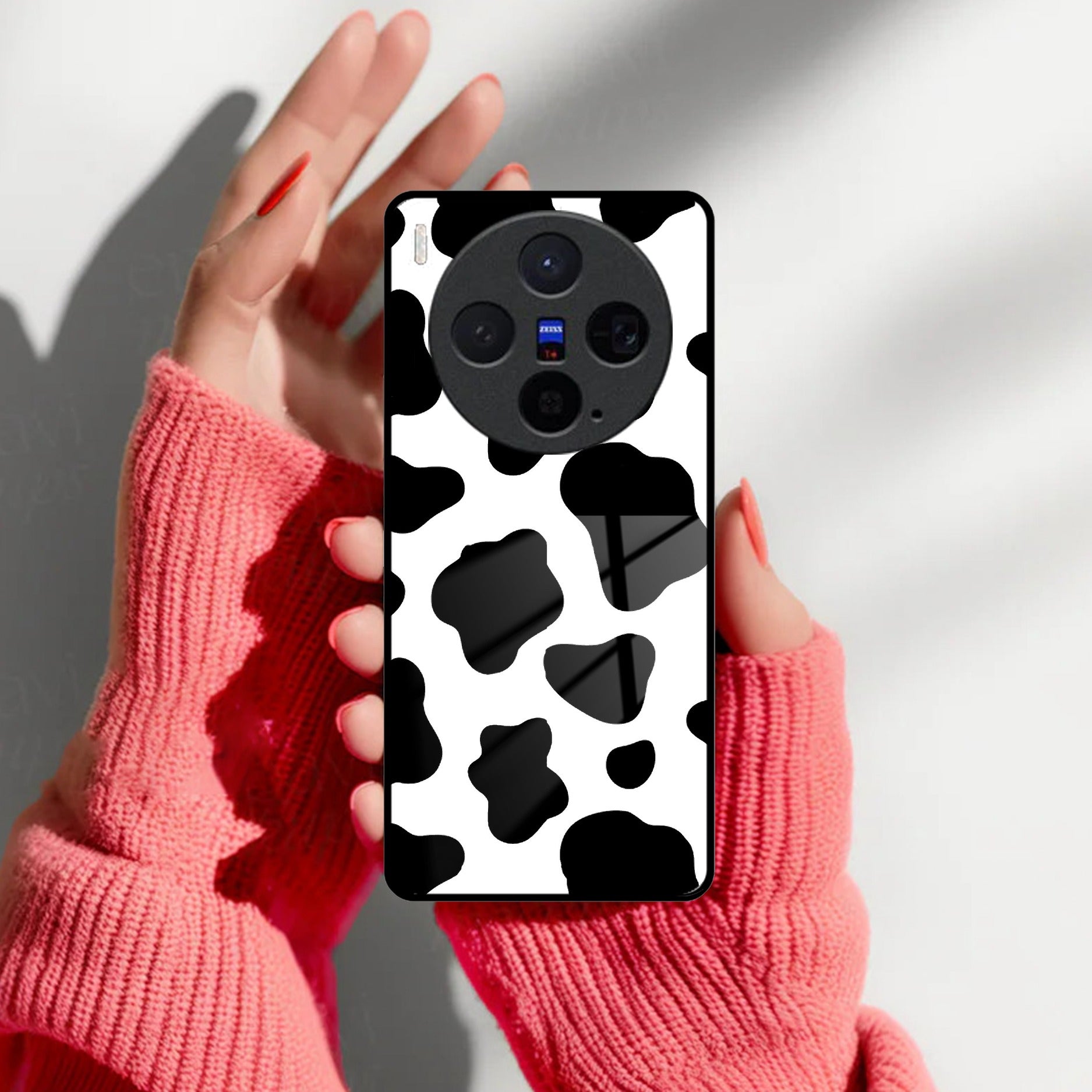 Cow Print Glass Phone Case And Cover For Vivo
