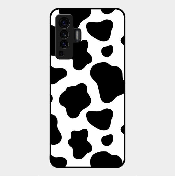 Cow Print Glass Phone Case And Cover For Vivo X50 5G