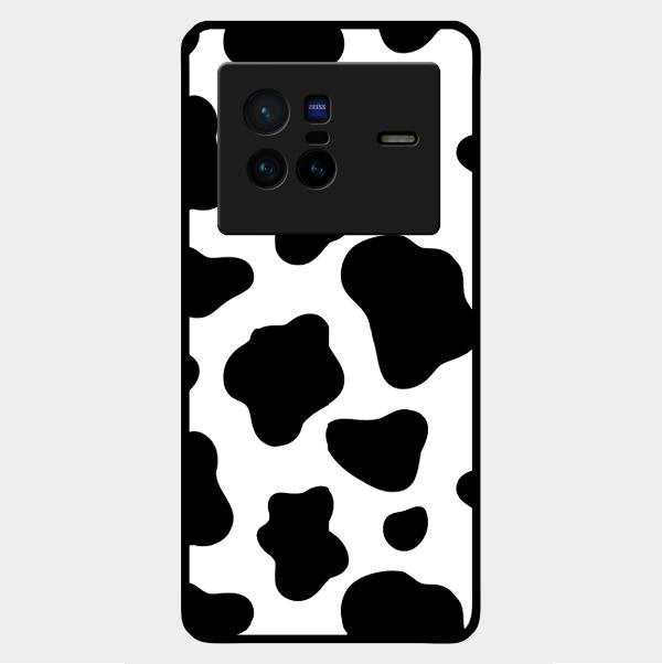 Cow Print Glass Phone Case And Cover For Vivo X80 5G