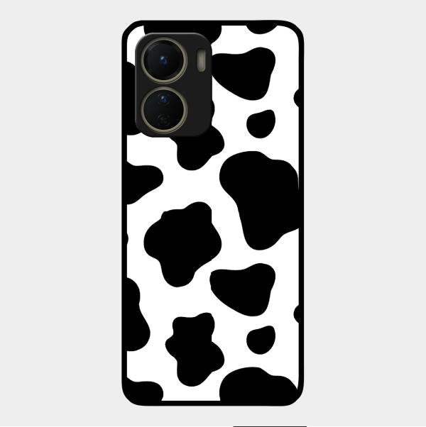 Cow Print Glass Phone Case And Cover For Vivo Y16