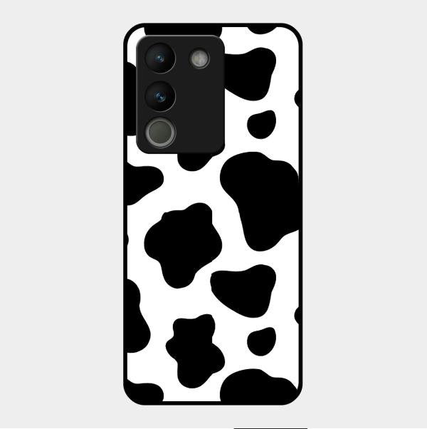 Cow Print Glass Phone Case And Cover For Vivo Y200 5G