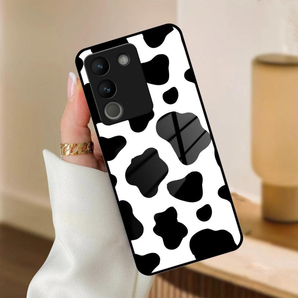Cow Print Glass Phone Case And Cover For Vivo - ShopOnCliQ