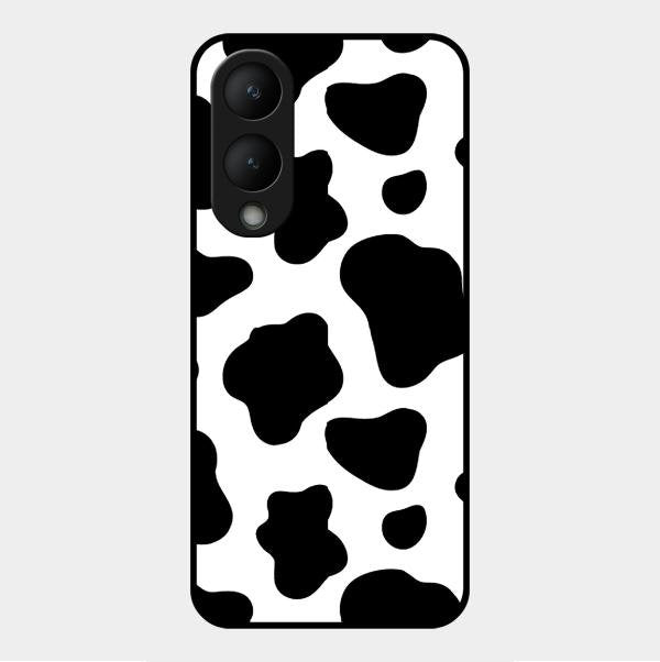 Cow Print Glass Phone Case And Cover For Vivo Y28 5G