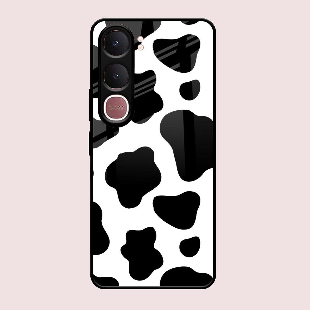 Cow Print Glass Phone Case And Cover For Vivo Y31 5G