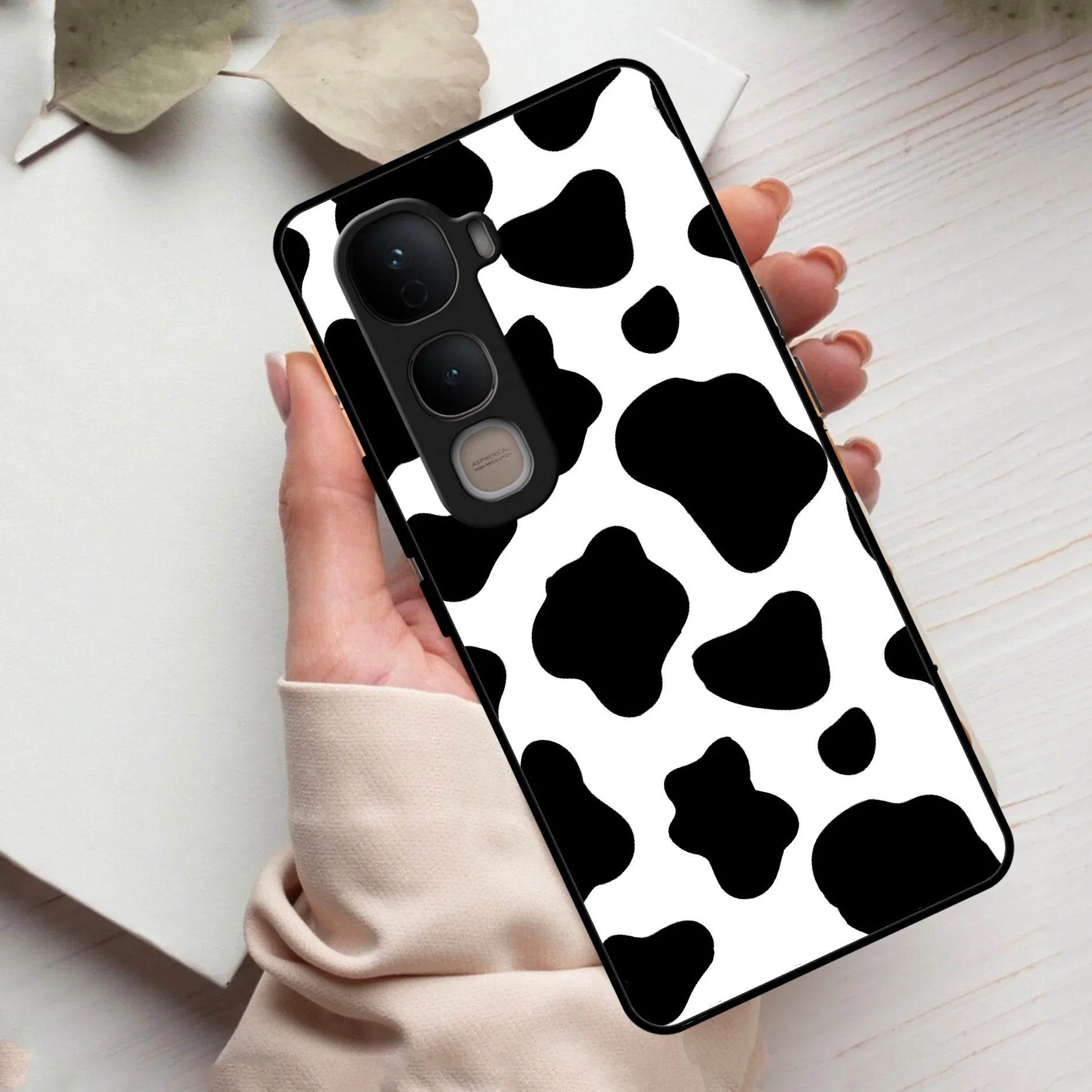 Cow Print Glass Phone Case And Cover For Vivo - ShopOnCliQ