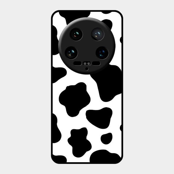 Cow Print Glass Phone Case And Cover For Xiaomi 14 Ultra