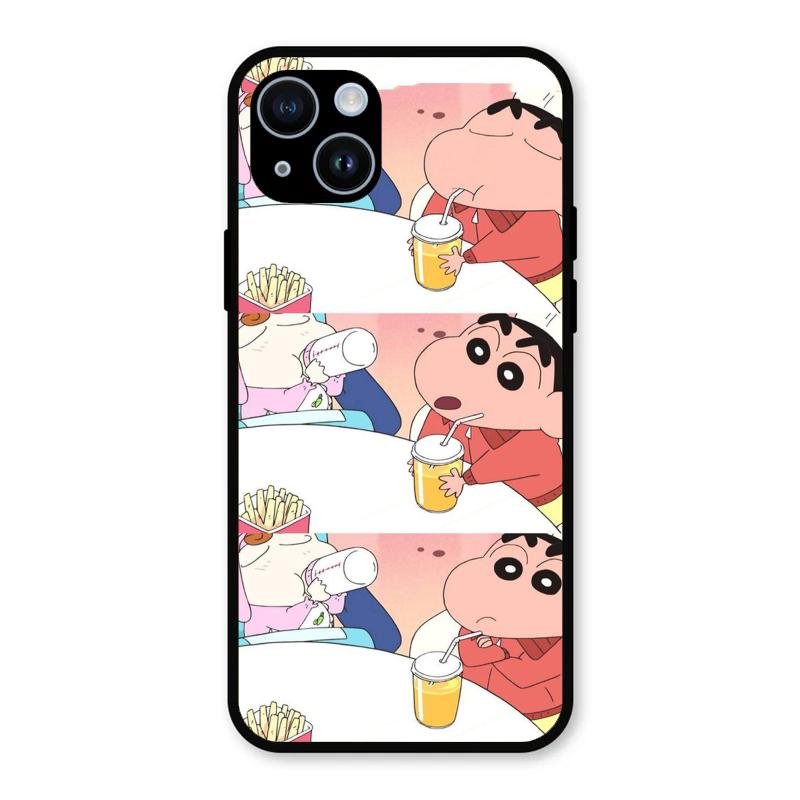 Crazy Cartoon Glass Case Cover For iPhone 14 Plus
