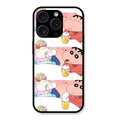 Crazy Cartoon Glass Case Cover For iPhone 15 Pro Max