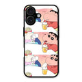 Crazy Cartoon Glass Case Cover For iPhone 16 Plus