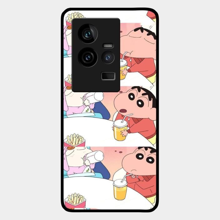 Crazy Cartoon Glass Case Cover For iQOO - ShopOnCliQ