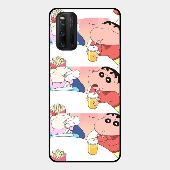 Crazy Cartoon Glass Case Cover For iQOO - ShopOnCliQ