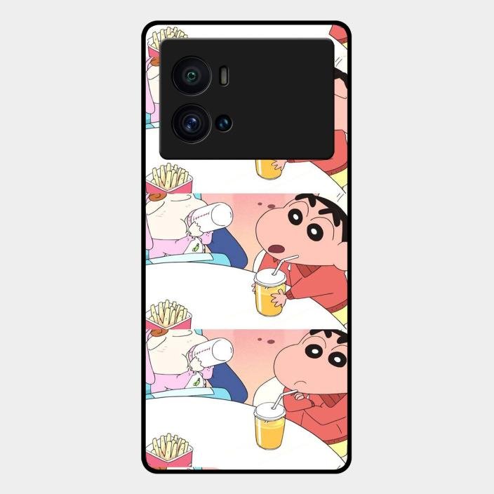 Crazy Cartoon Glass Case Cover For iQOO - ShopOnCliQ