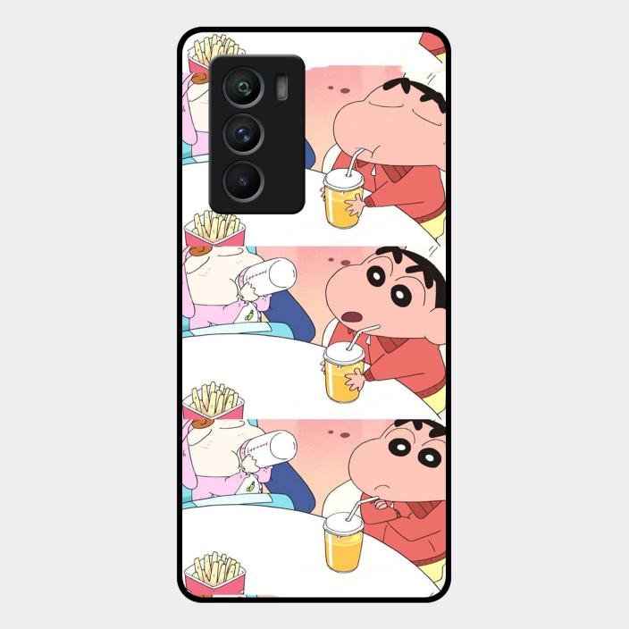 Crazy Cartoon Glass Case Cover For iQOO - ShopOnCliQ