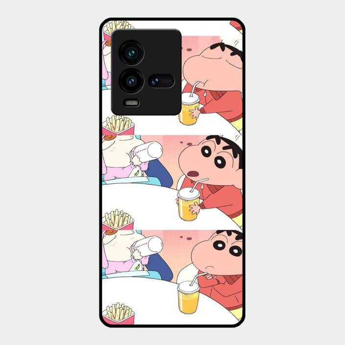 Crazy Cartoon Glass Case Cover For iQOO - ShopOnCliQ