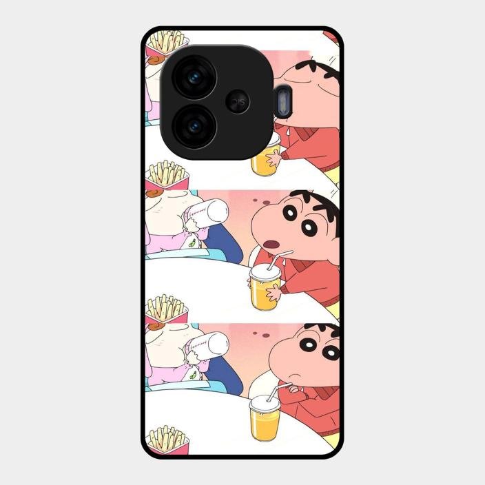 Crazy Cartoon Glass Case Cover For iQOO - ShopOnCliQ