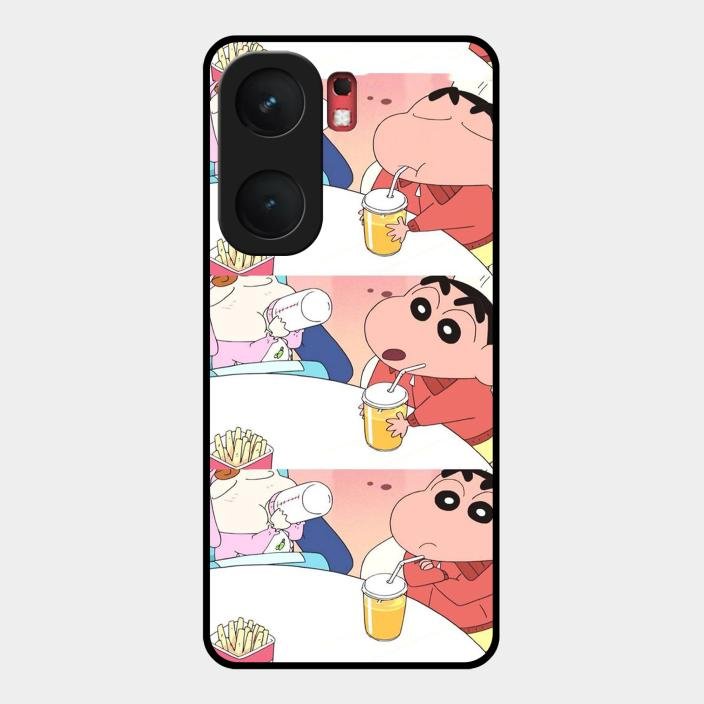 Crazy Cartoon Glass Case Cover For iQOO - ShopOnCliQ