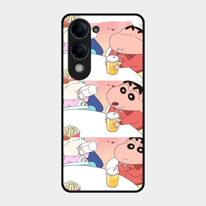 Crazy Cartoon Glass Case Cover For iQOO - ShopOnCliQ
