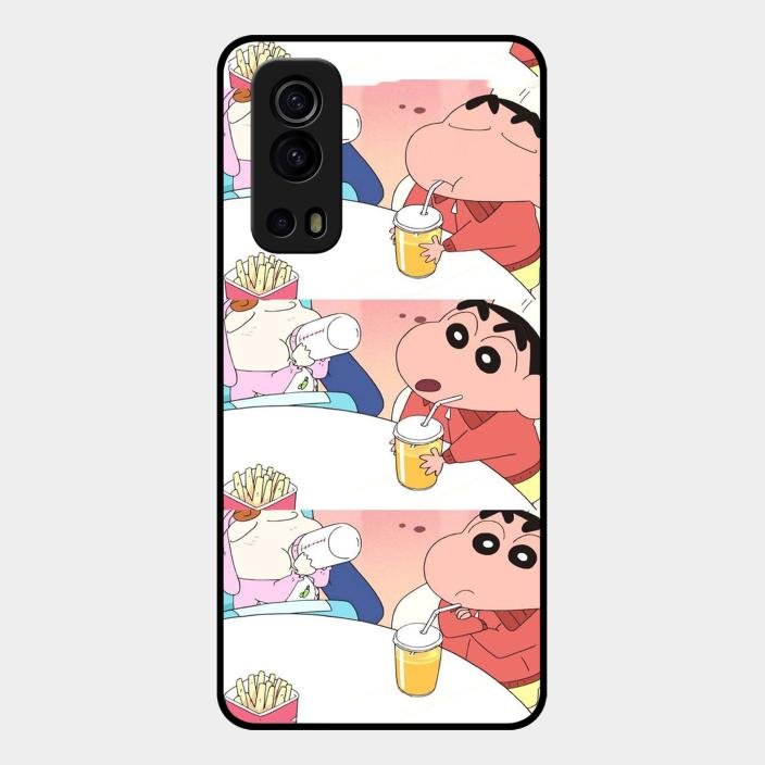 Crazy Cartoon Glass Case Cover For iQOO - ShopOnCliQ