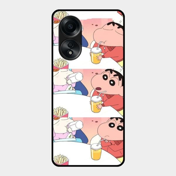 Crazy Cartoon Glass Case Cover For Oppo A58