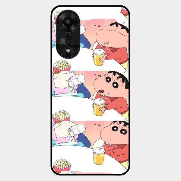 Crazy Cartoon Glass Case Cover For Oppo A78 5G