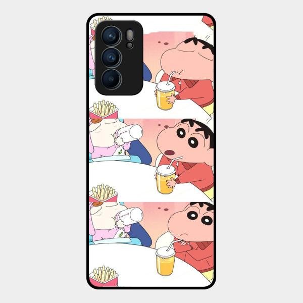 Crazy Cartoon Glass Case Cover For Oppo Reno 6 5G