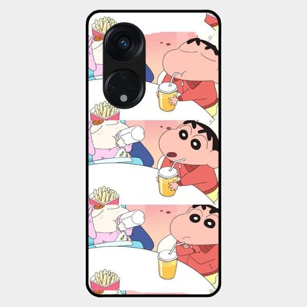 Crazy Cartoon Glass Case Cover For Oppo Reno 8T 5G