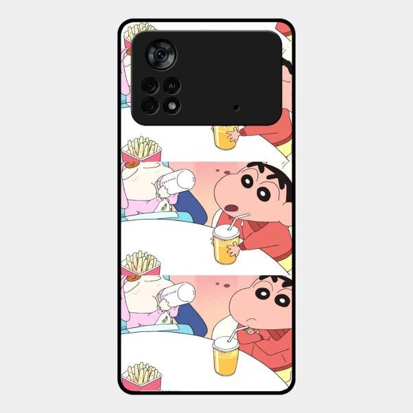 Crazy Cartoon Glass Case Cover For Poco X4 Pro 5G
