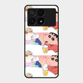 Crazy Cartoon Glass Case Cover For Poco X6 Pro 5G