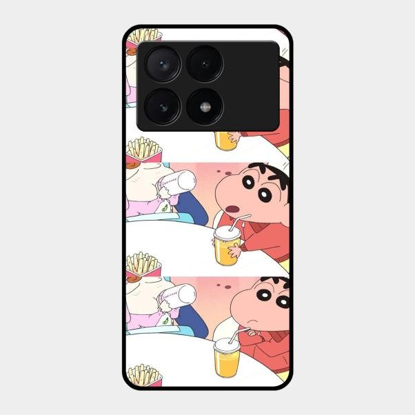 Crazy Cartoon Glass Case Cover For Poco X6 Pro 5G