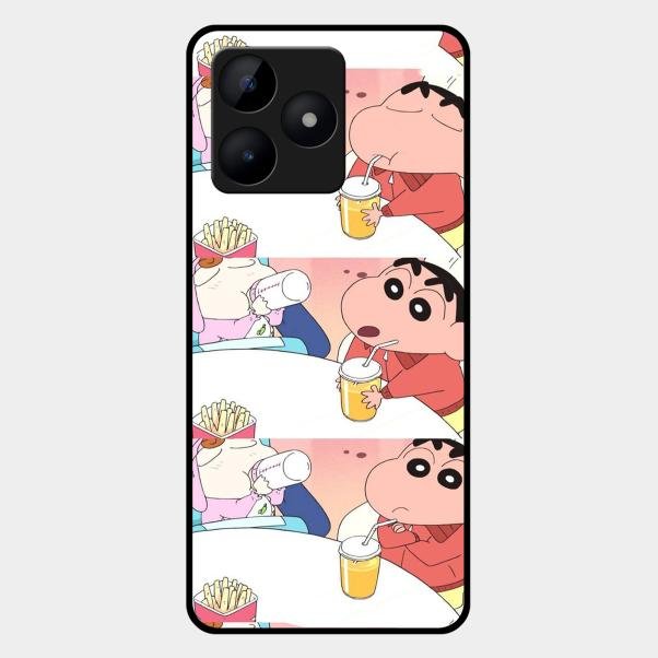 Crazy Cartoon Glass Case Cover For Realme C53
