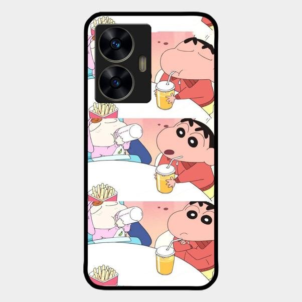 Crazy Cartoon Glass Case Cover For Realme C55
