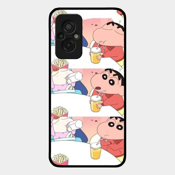 Crazy Cartoon Glass Case Cover For Redmi 11 Prime 4G