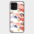 Crazy Cartoon Glass Case Cover For Redmi 12 5G