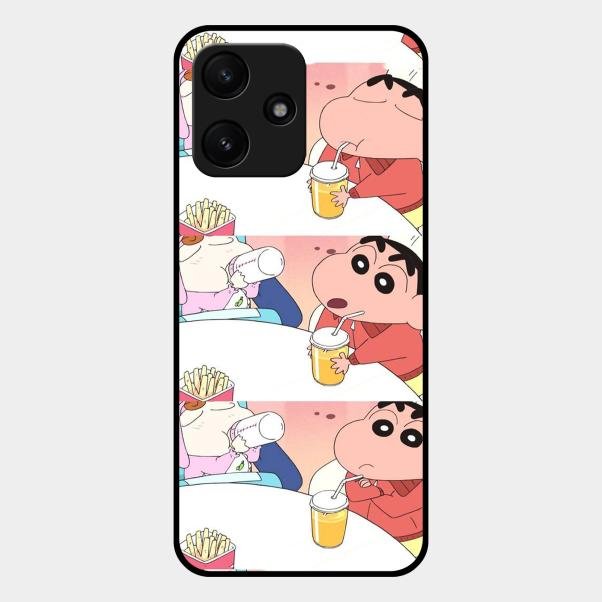 Crazy Cartoon Glass Case Cover For Redmi 12 5G