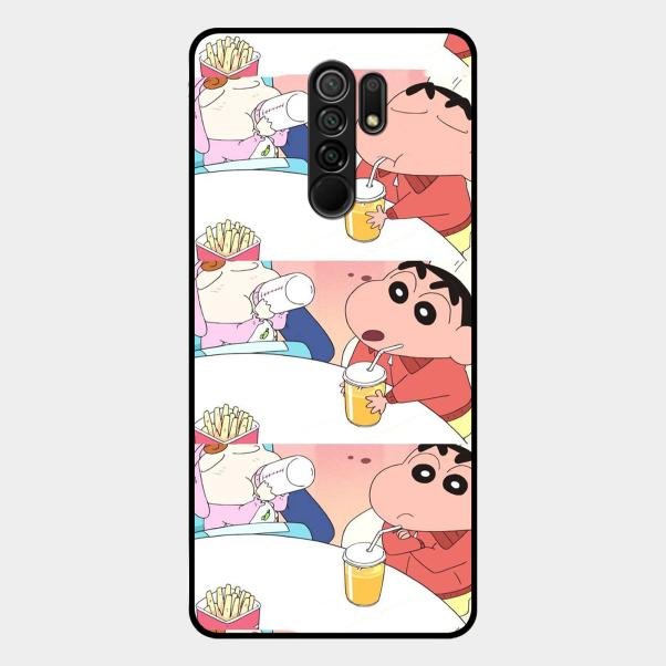 Crazy Cartoon Glass Case Cover For Redmi 9 Prime