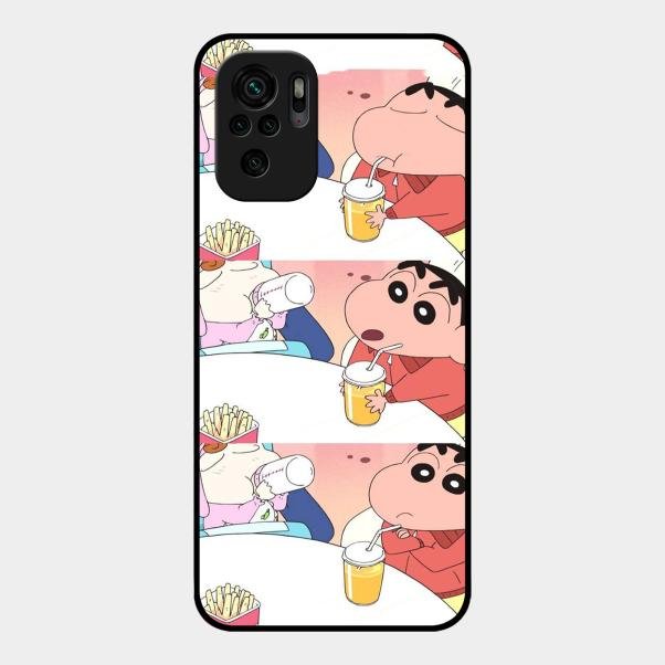 Crazy Cartoon Glass Case Cover For Redmi Note 10