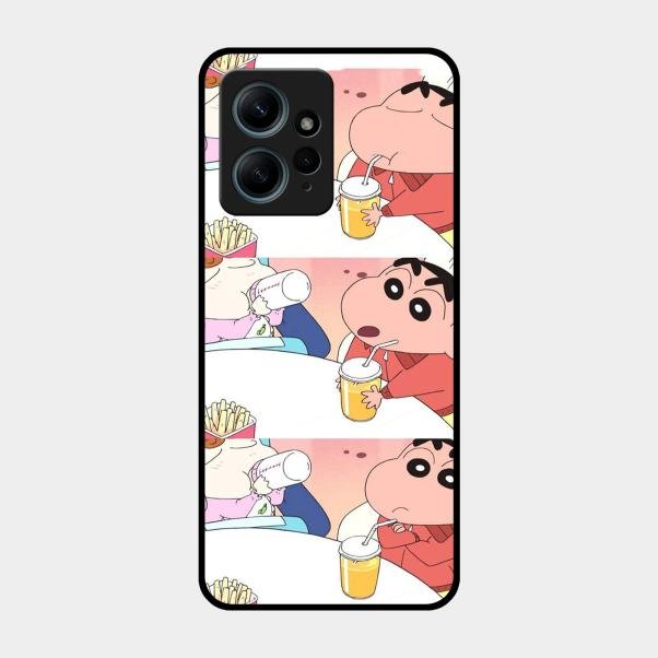 Crazy Cartoon Glass Case Cover For Redmi Note 12 4G