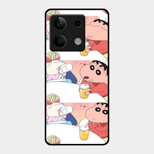 Crazy Cartoon Glass Case Cover For Redmi Note 13 5G