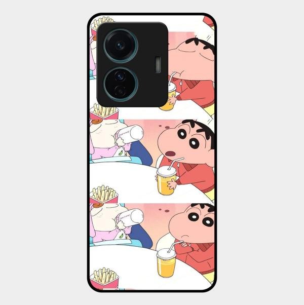 Crazy Cartoon Glass Case Cover For Vivo - ShopOnCliQ