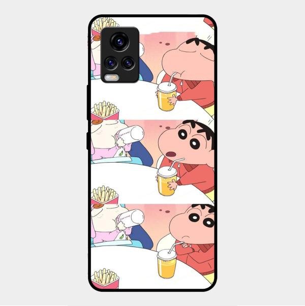 Crazy Cartoon Glass Case Cover For Vivo V20 2021