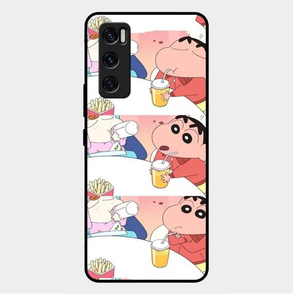 Crazy Cartoon Glass Case Cover For Vivo V20 Se