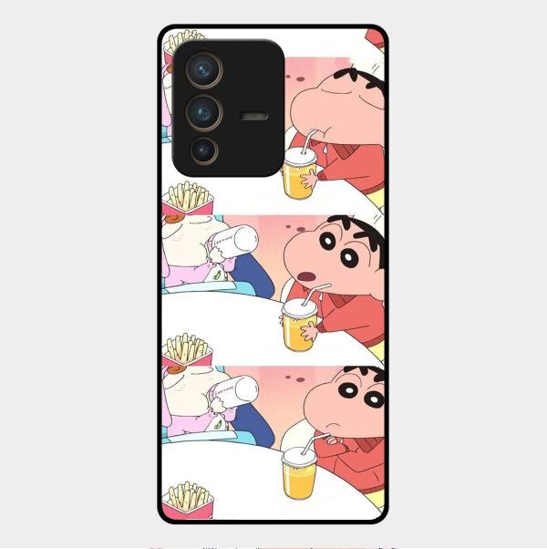 Crazy Cartoon Glass Case Cover For Vivo V23 Pro 5G