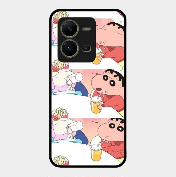 Crazy Cartoon Glass Case Cover For Vivo V25 5G