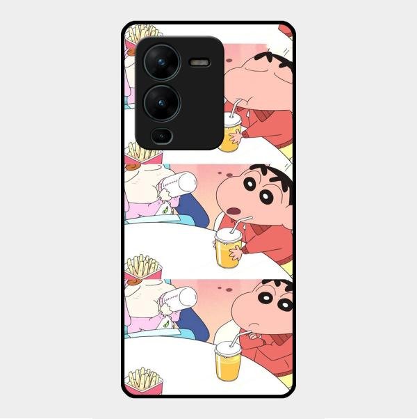 Crazy Cartoon Glass Case Cover For Vivo V25 Pro 5G