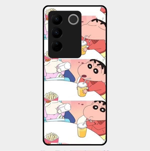 Crazy Cartoon Glass Case Cover For Vivo V27 Pro 5G